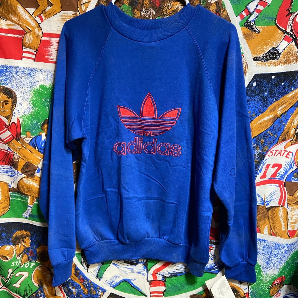 Deadstock Vintage 80's Adidas Crewneck Sweatshirt